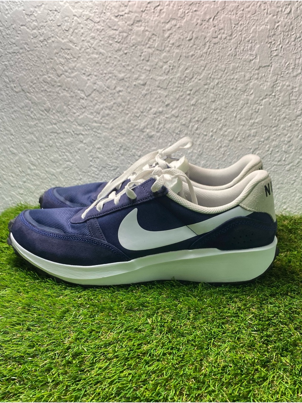 Nike Navy and White Retro-Style Sneakers